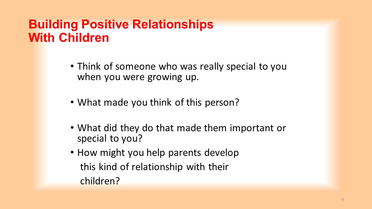 Building Positive Relationships With Children