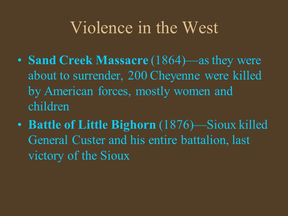 Violence in the West