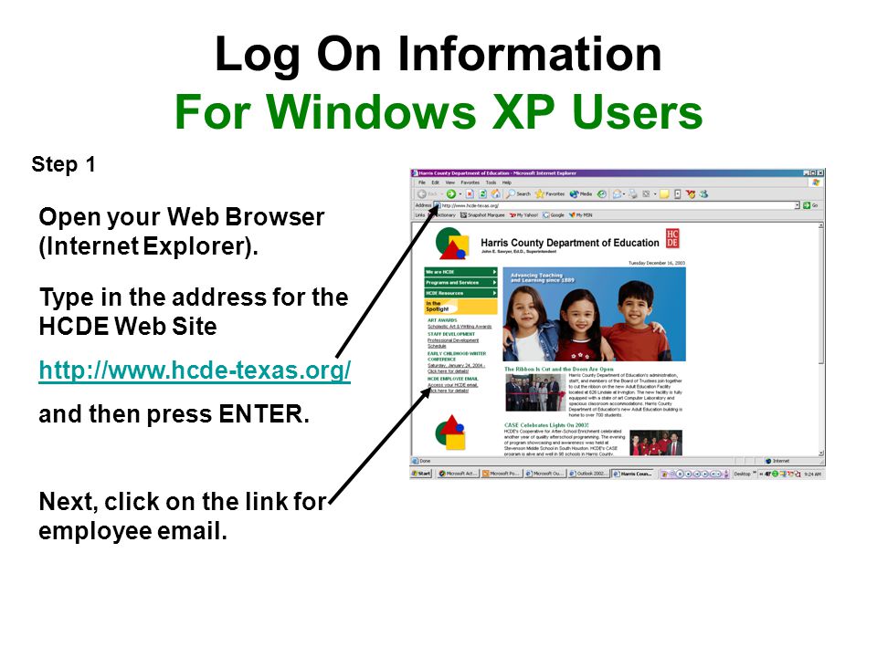 Log On Information For Windows XP Users