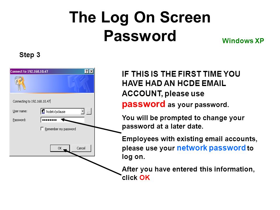 The Log On Screen Password