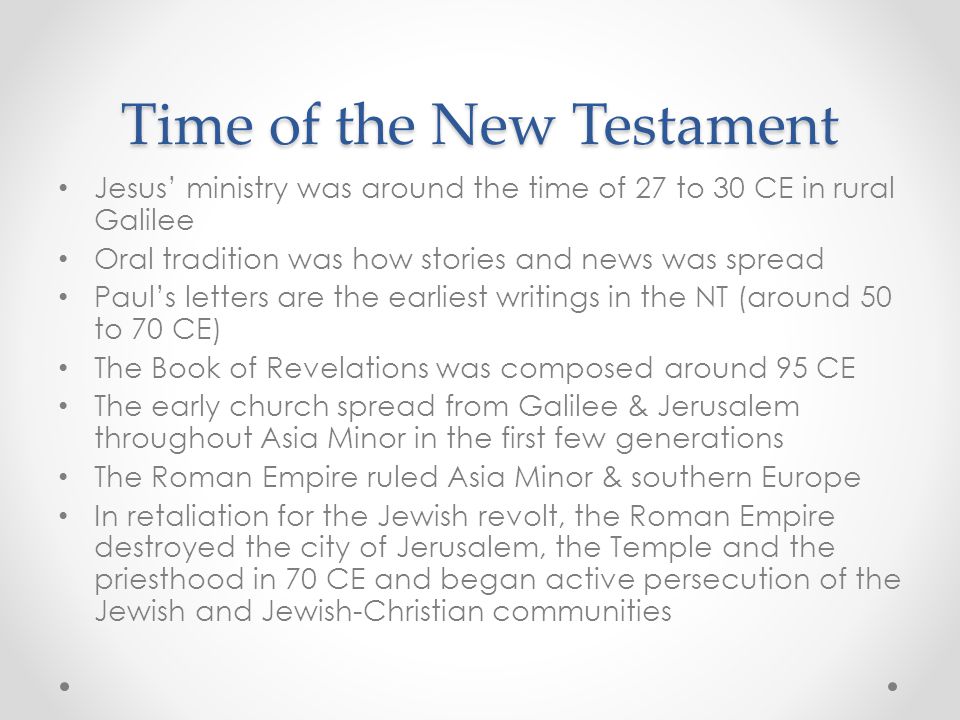 Time of the New Testament