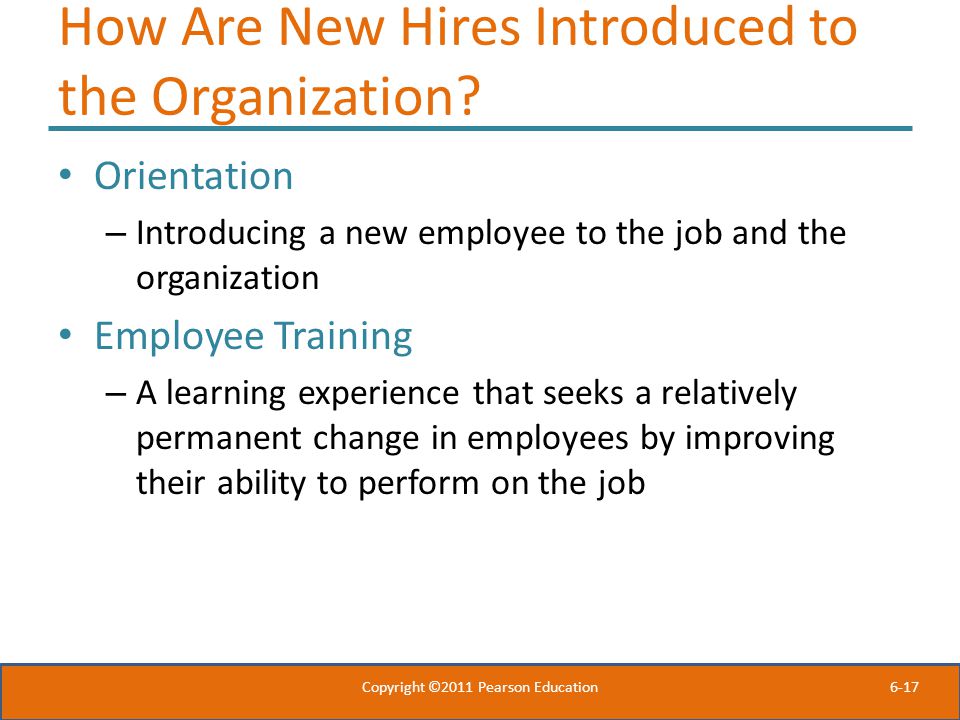 How Are New Hires Introduced to the Organization