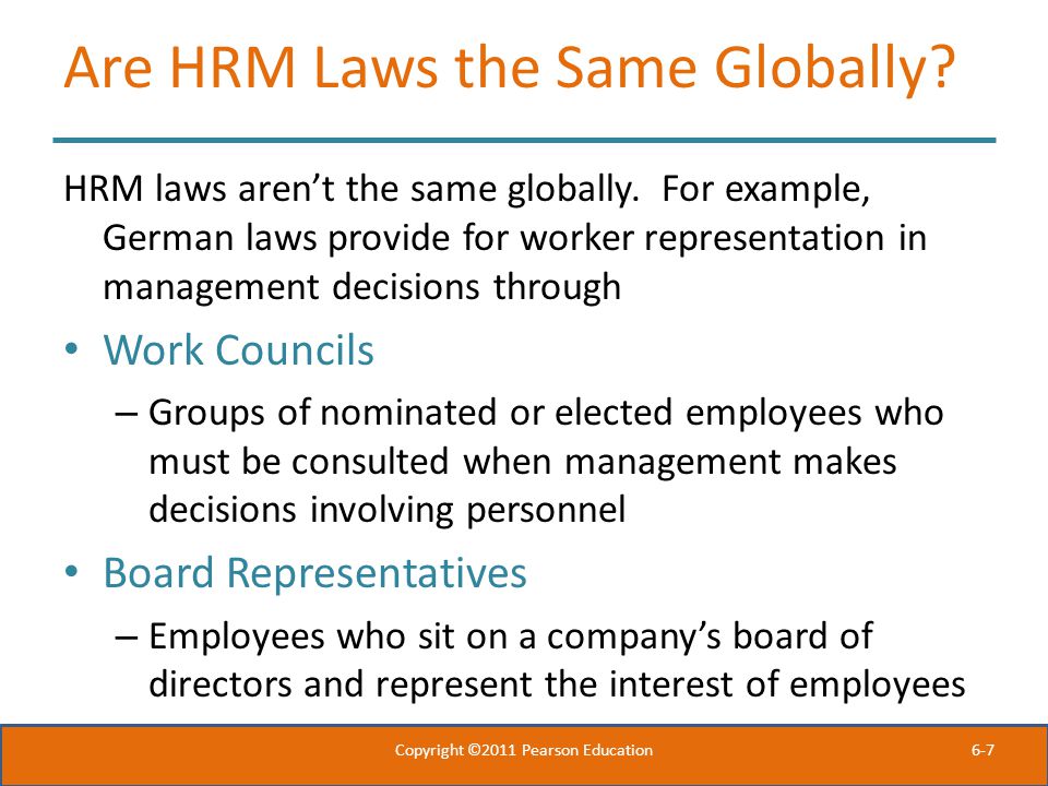 Are HRM Laws the Same Globally