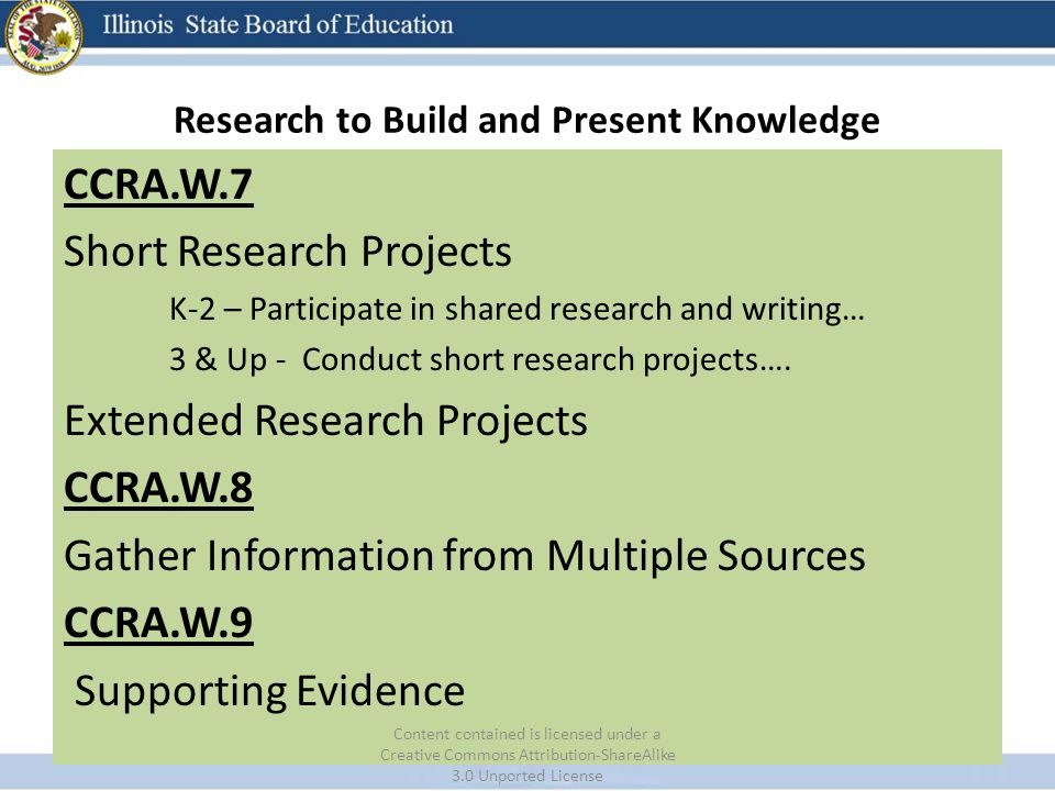 Research to Build and Present Knowledge