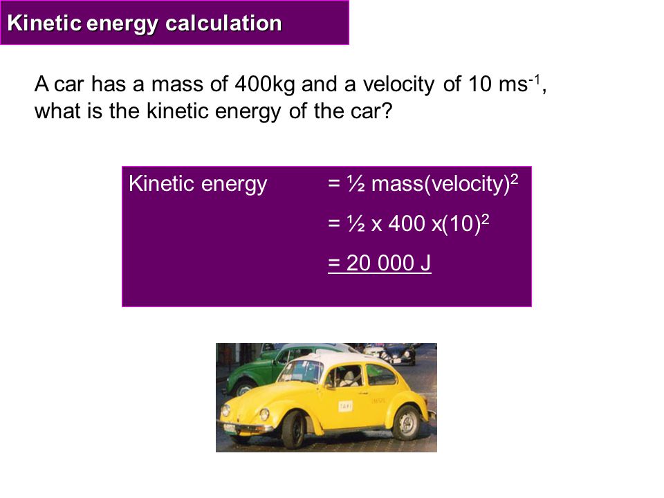 Kinetic energy calculation