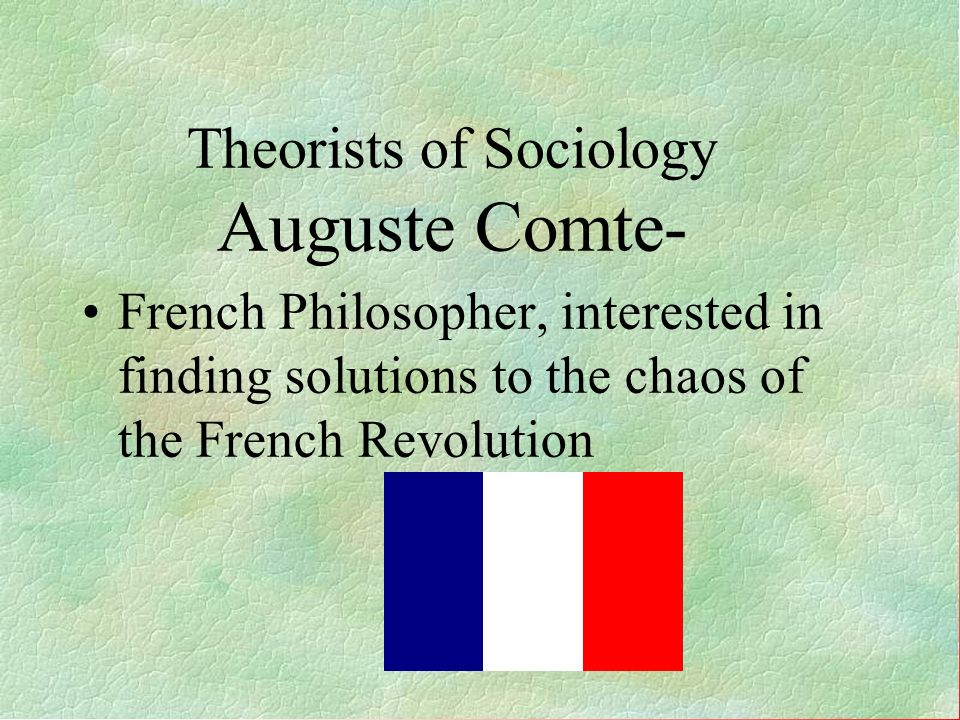 Theorists of Sociology Auguste Comte-