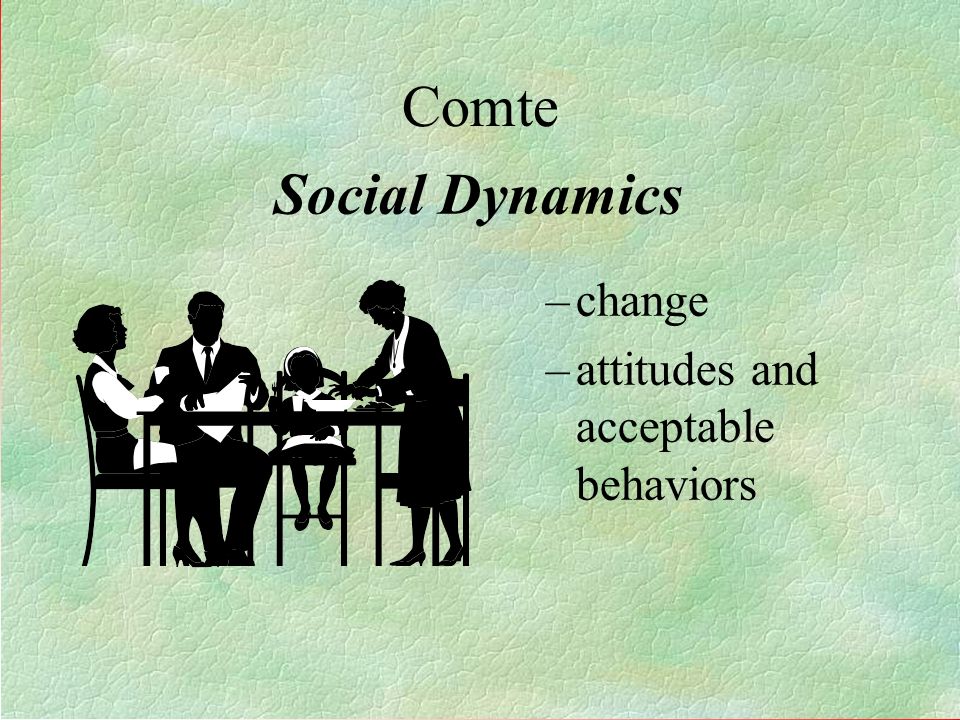 Comte Social Dynamics change attitudes and acceptable behaviors 5