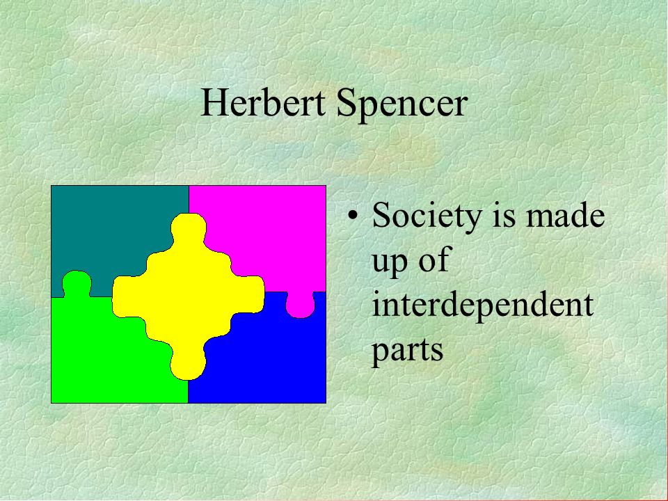 Herbert Spencer Society is made up of interdependent parts 12