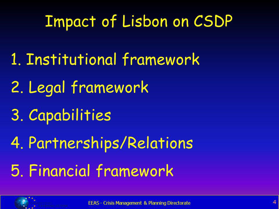 Impact of Lisbon on CSDP