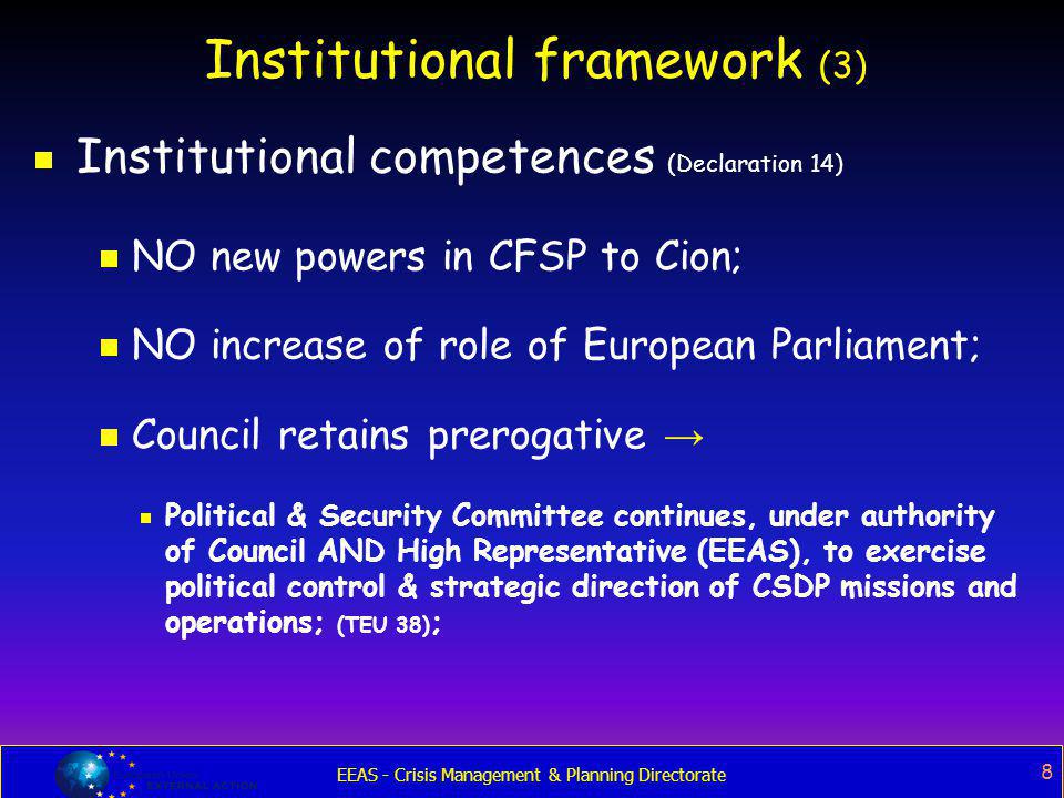 Institutional framework (3)
