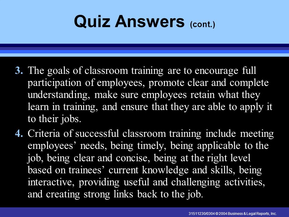Quiz Answers (cont.)