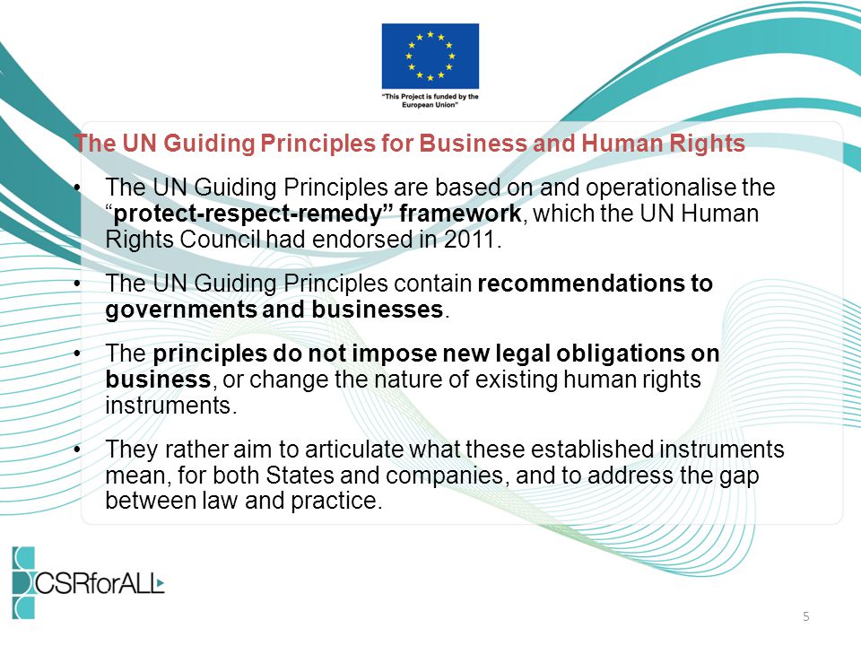 Un Guiding Principles On Business And Human Rights Ppt