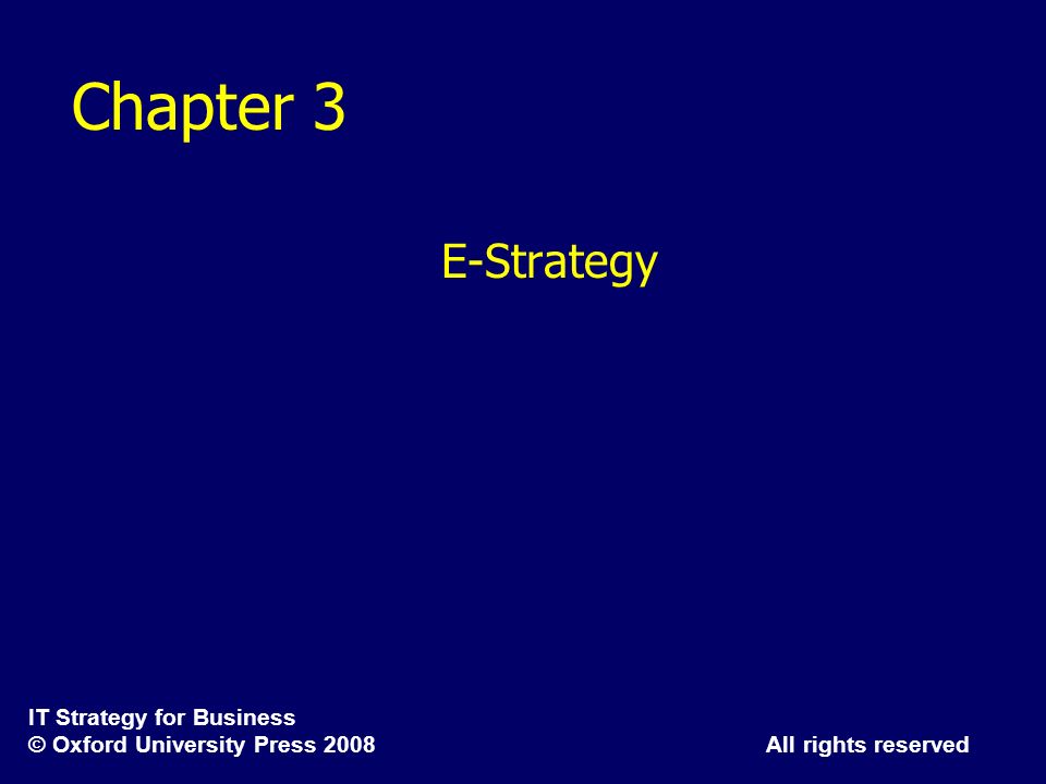 Chapter 3 E-Strategy