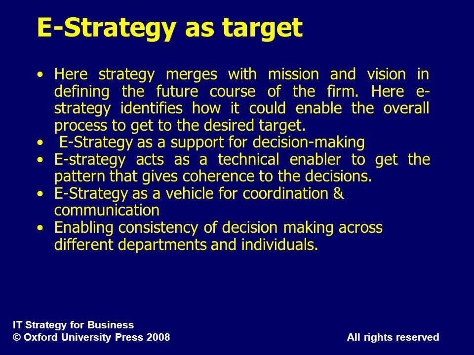 E-Strategy as target