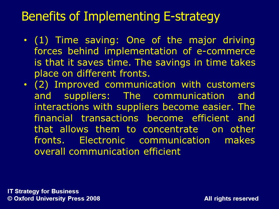 Benefits of Implementing E-strategy