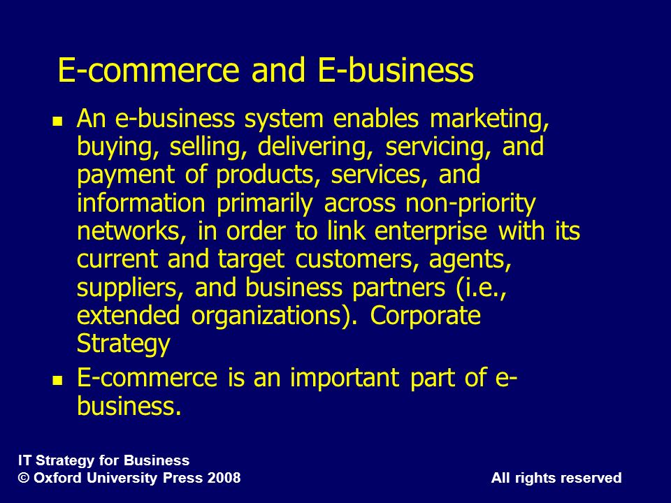 E-commerce and E-business