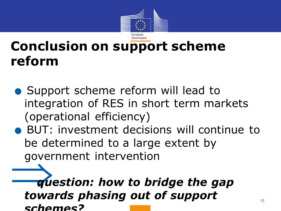 Conclusion on support scheme reform