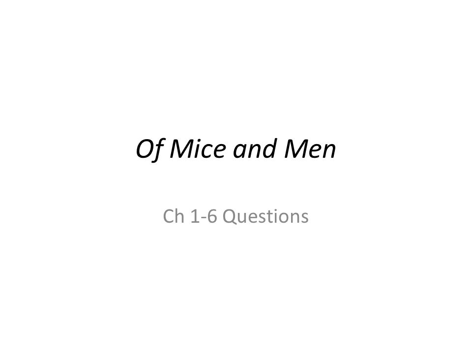 Of Mice and Men Ch 1-6 Questions