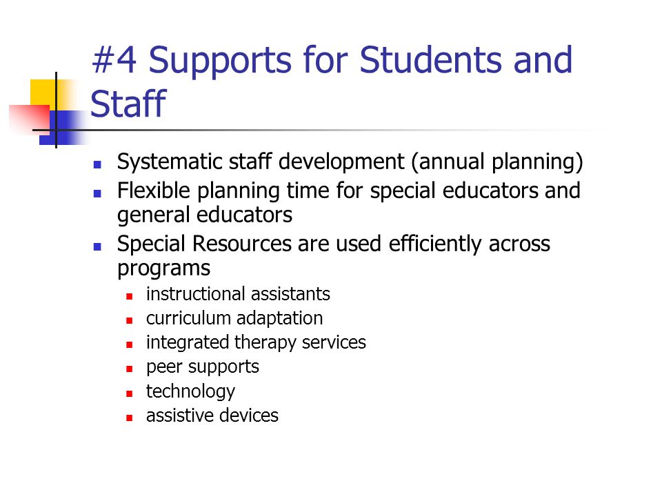 #4 Supports for Students and Staff