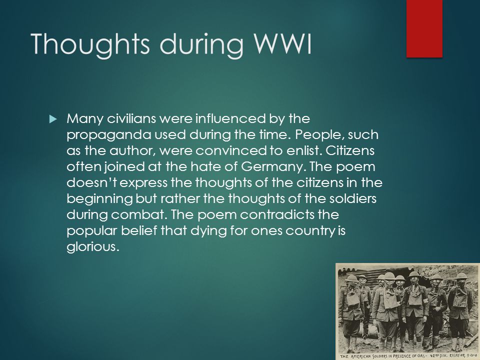 Thoughts during WWI