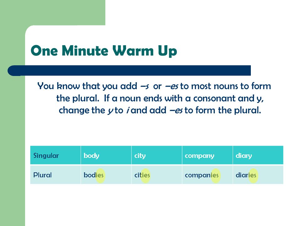 Lesson 2.6 More Plural Nouns with -es - ppt video online download