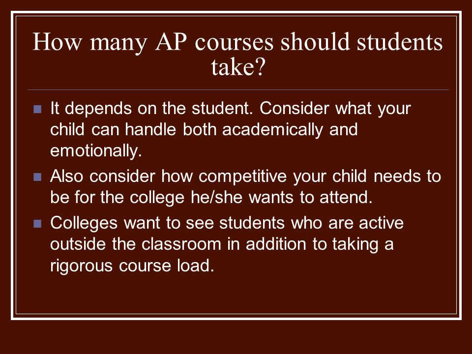 How many AP courses should students take