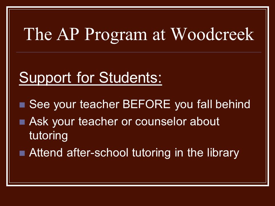 The AP Program at Woodcreek