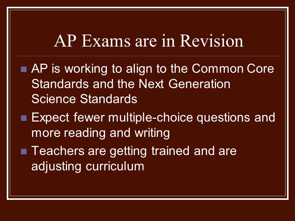 AP Exams are in Revision