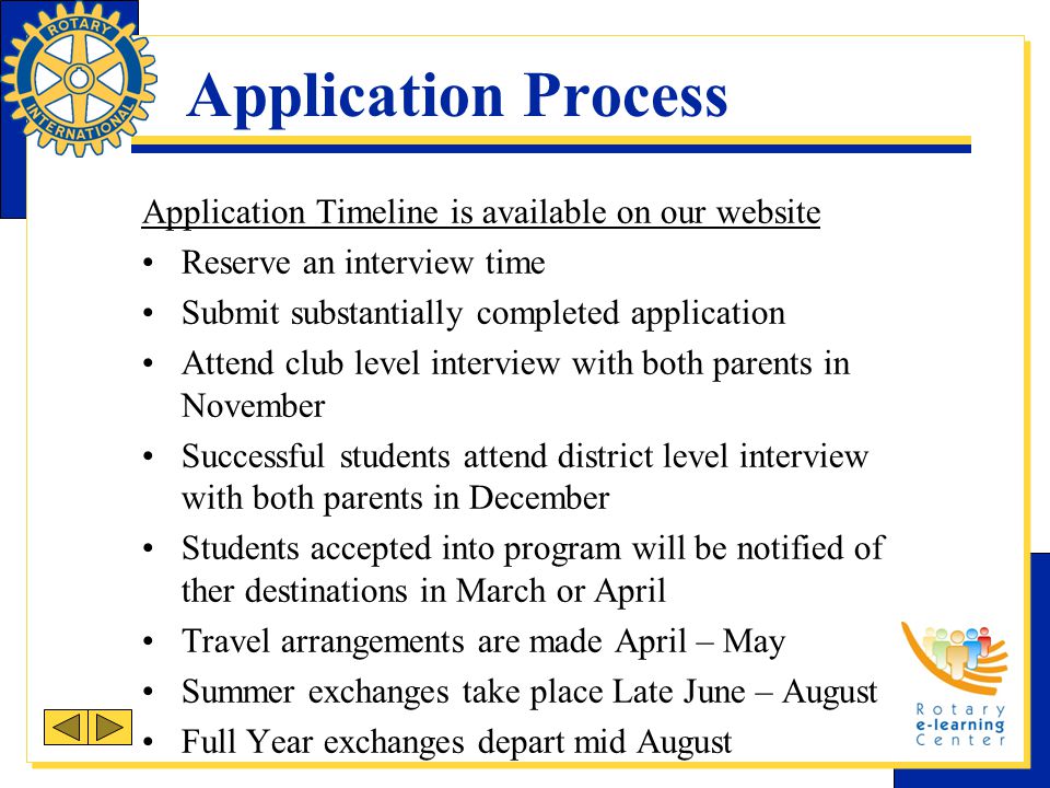 Application Process Application Timeline is available on our website
