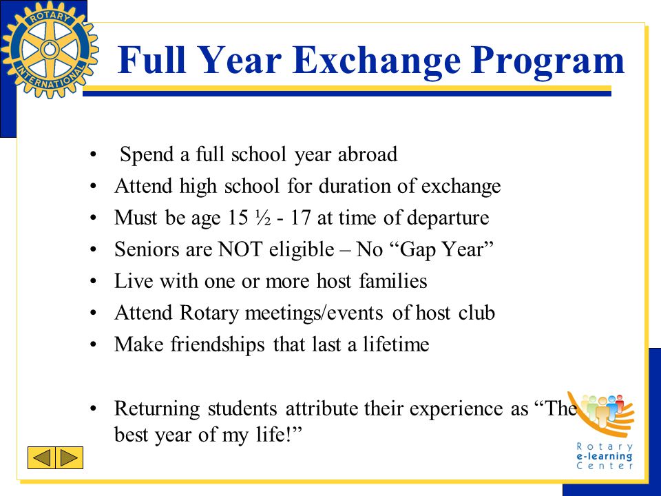 Full Year Exchange Program