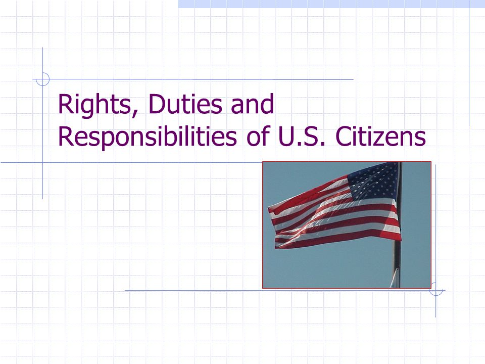 Rights, Duties and Responsibilities of U.S. Citizens