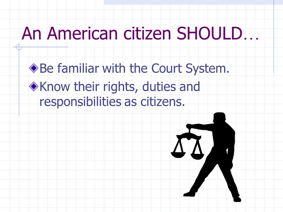 An American citizen SHOULD…