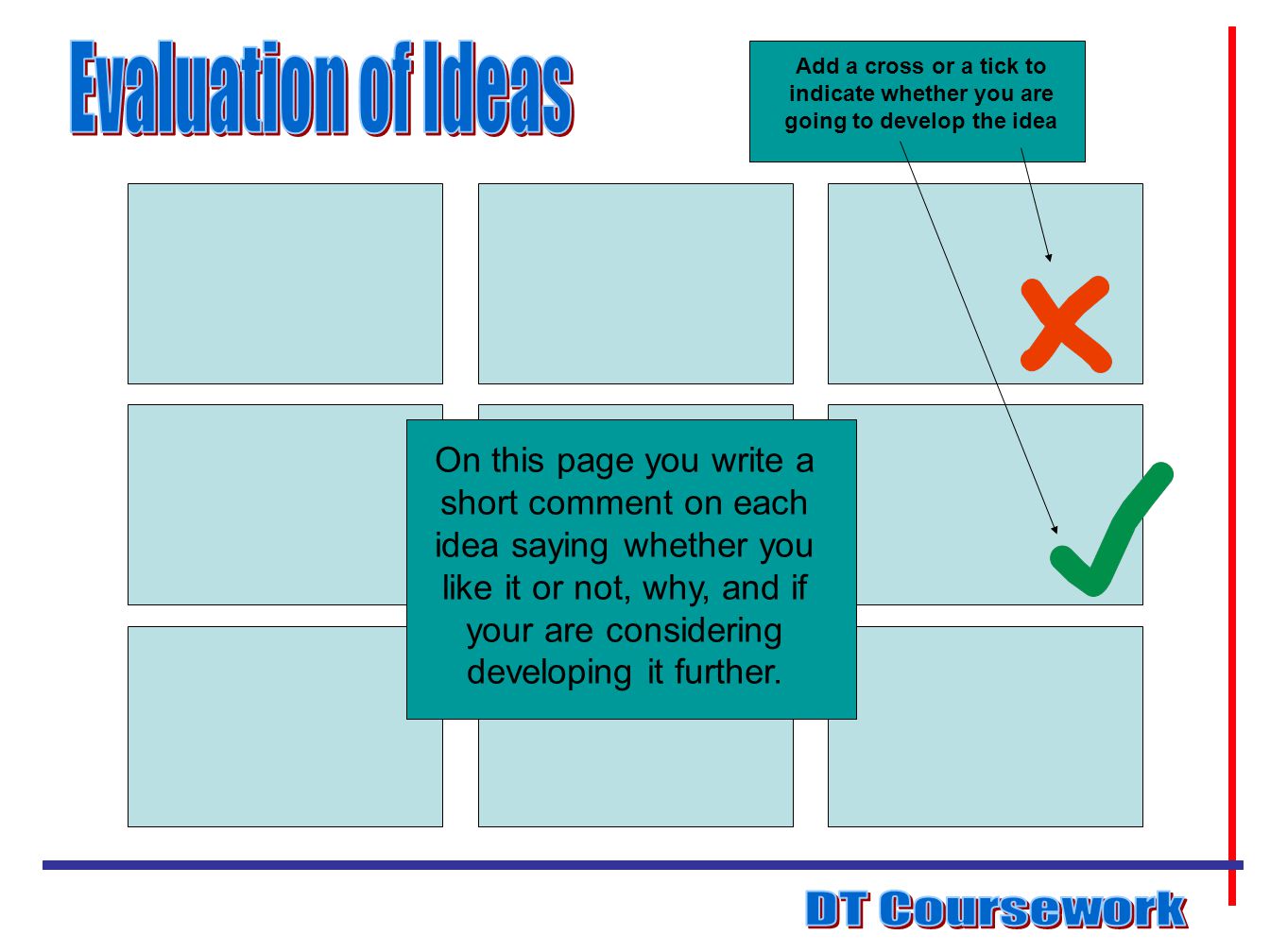 Evaluation of Ideas DT Coursework