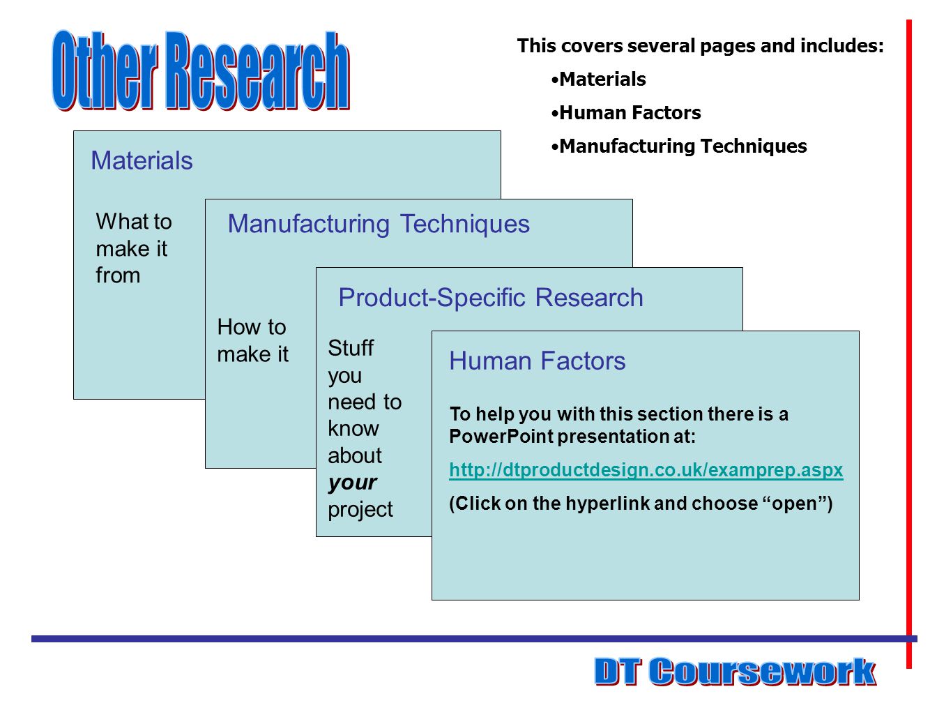 Other Research DT Coursework Materials Manufacturing Techniques