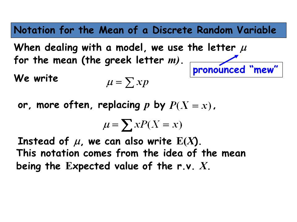 The Mean Of A Discrete Random Variable Ppt Video Online Download