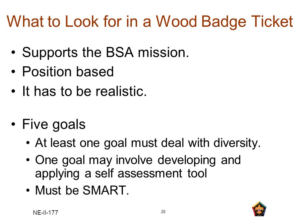 What to Look for in a Wood Badge Ticket