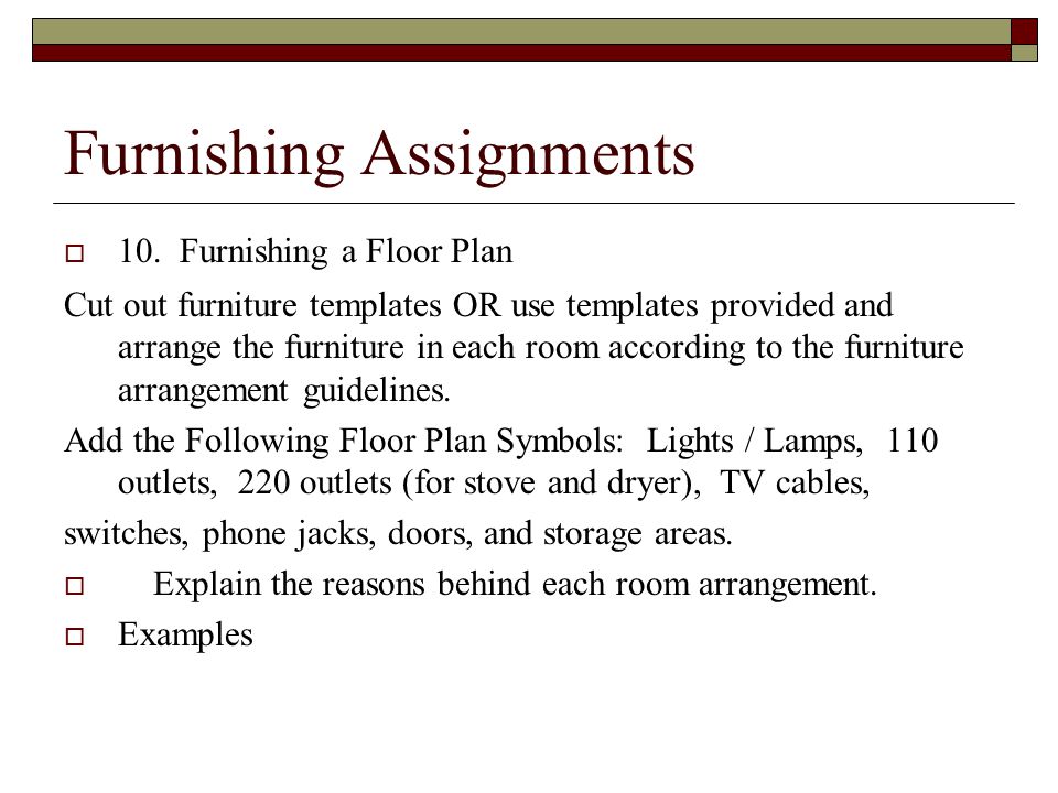 Furnishing Assignments