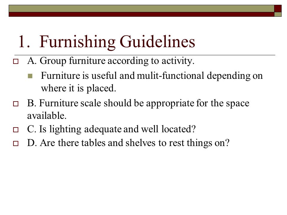 1. Furnishing Guidelines