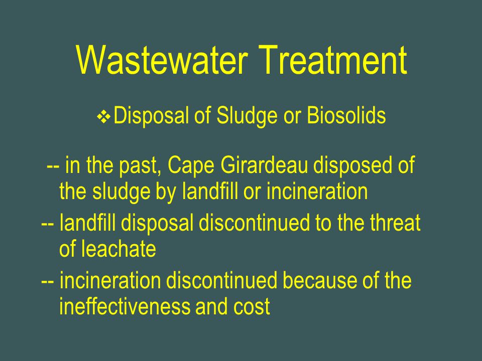 Disposal of Sludge or Biosolids