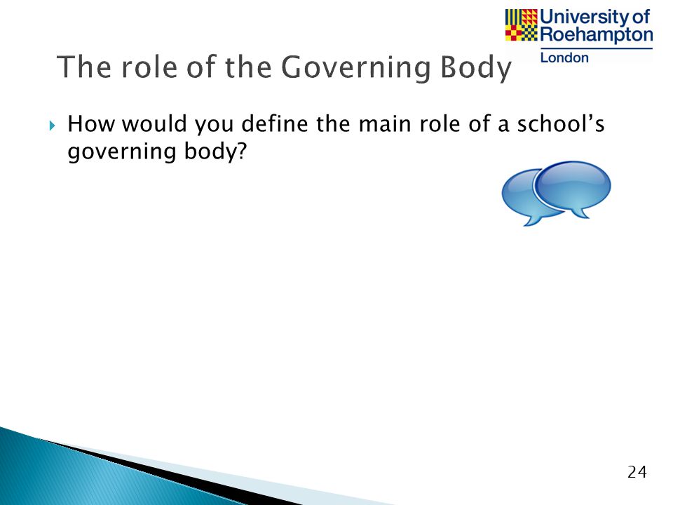 The role of the Governing Body