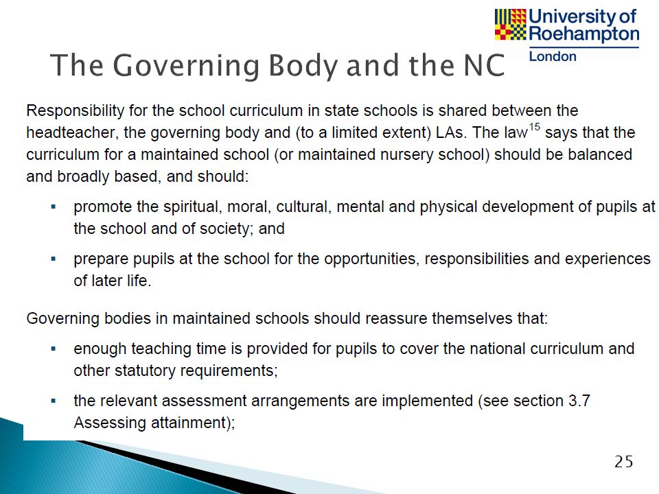 The Governing Body and the NC