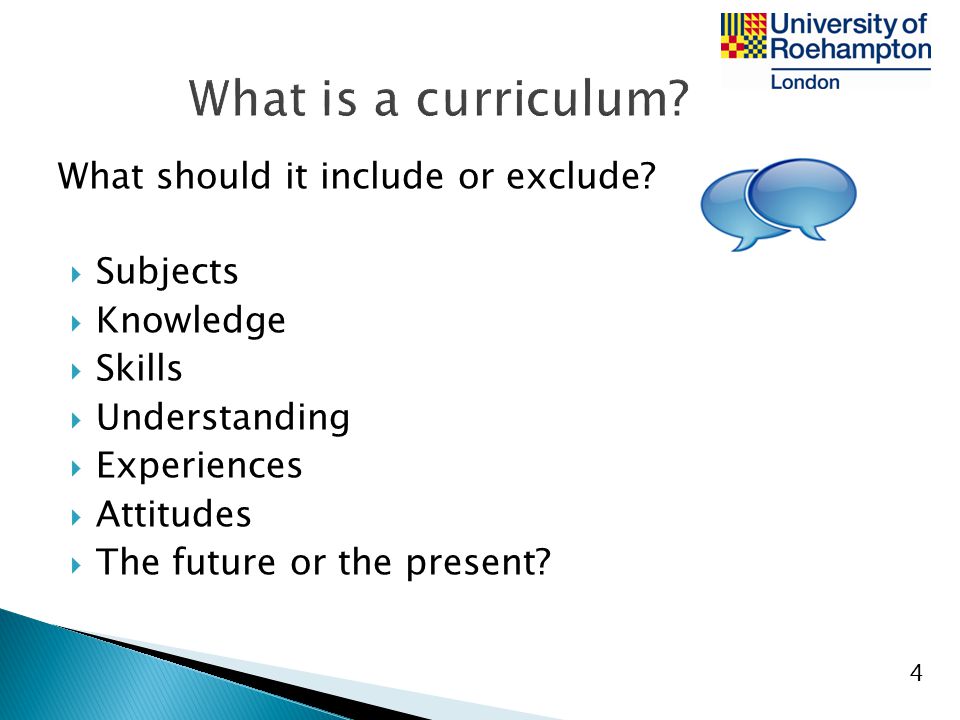 What is a curriculum What should it include or exclude Subjects