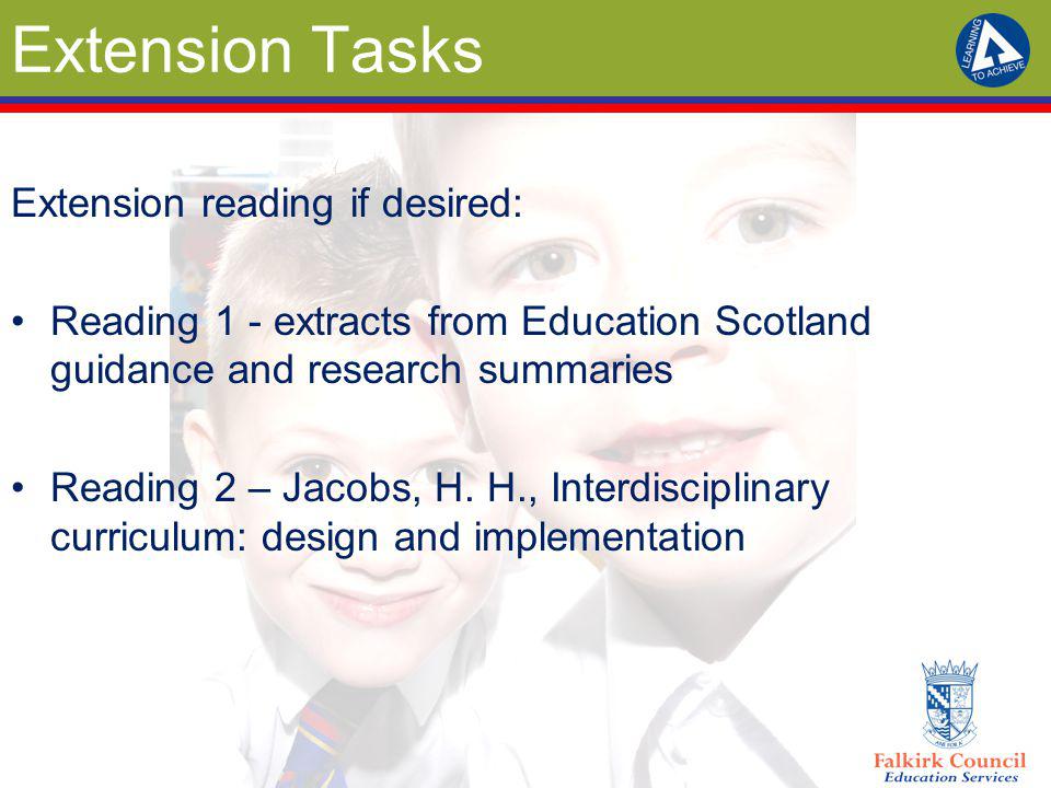 Extension Tasks Extension reading if desired: