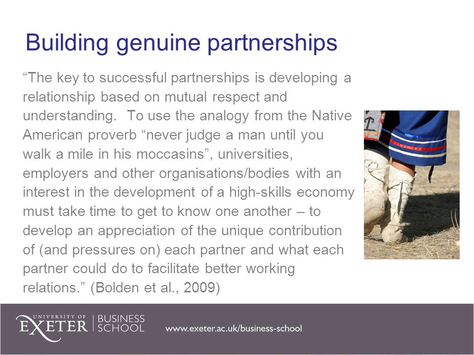 Building genuine partnerships