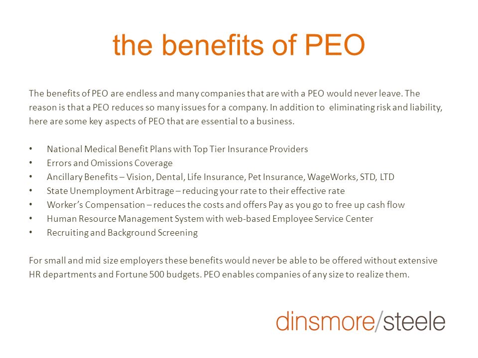the benefits of PEO