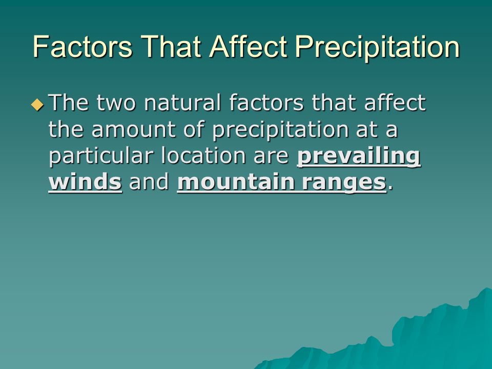 Factors That Affect Precipitation