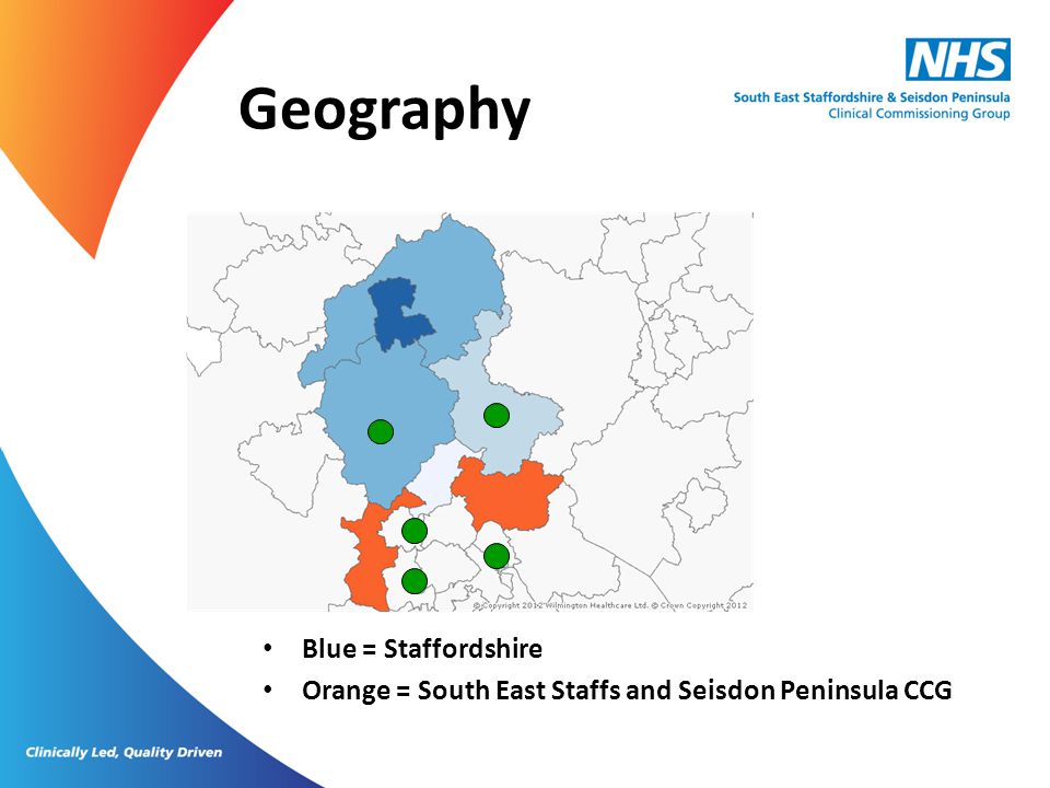 Geography Blue = Staffordshire