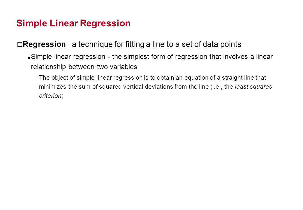 Simple Linear Regression