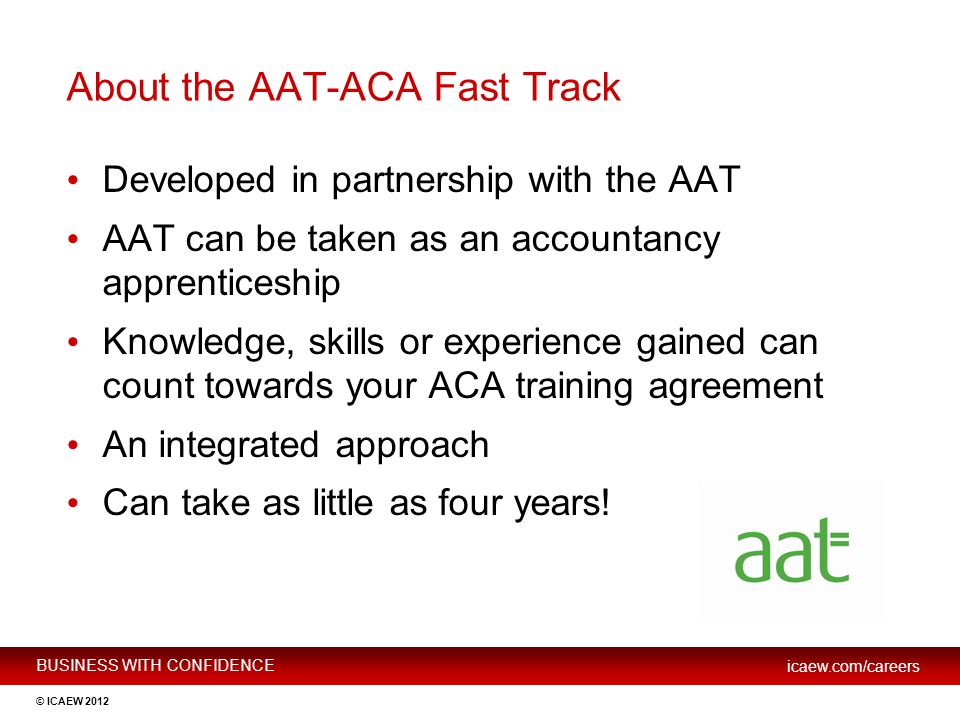 About the AAT-ACA Fast Track