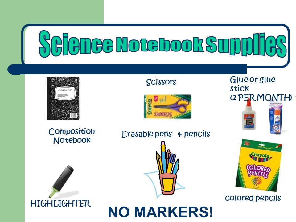 Science Notebook Supplies